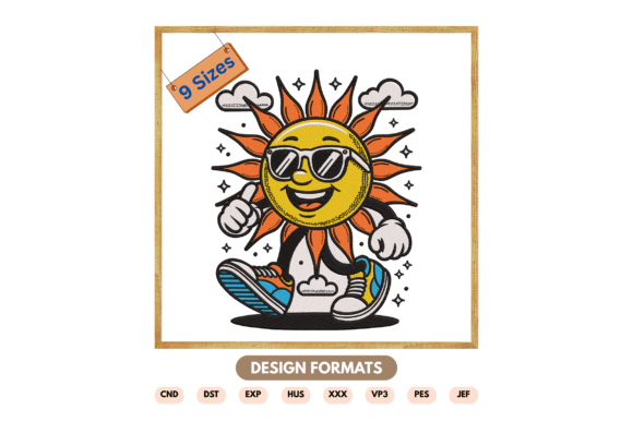 Cool Sun with Sunglasses Embroidery File Review