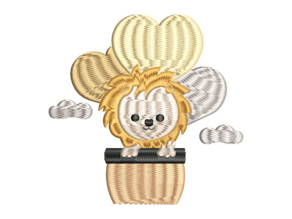 Cute Lion Basket Balloon Embroidery Review