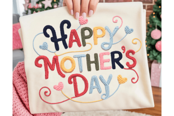 Faux Embroidery Happy Mother s Day PNG