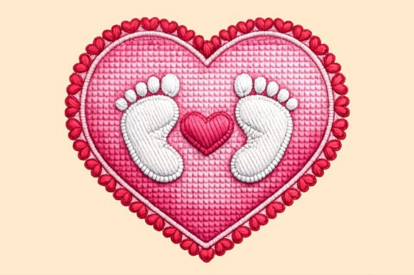 Heart Baby Footprints Embroidery Png Review