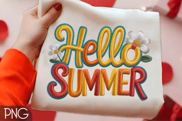 Hello Summer Embroidery PNG Design Review