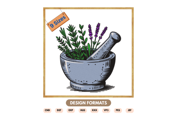 Herbal Mortar and Pestle Embroidery File Review