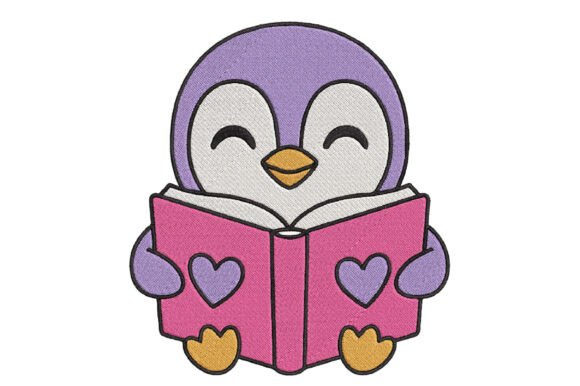 Penguin Reading Book Embroidery Design Review